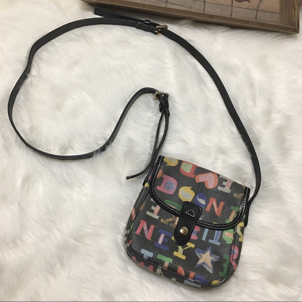 Vintage Dooney & Bourke Black Crayon CrossBody Bag